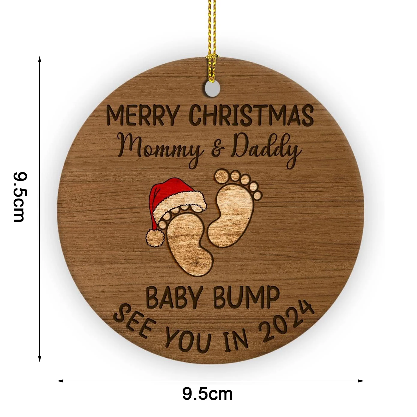 Merry Christmas Mommy and Daddy See You in 2024 Christmas Tree Ornament, Pregnancy Ornament, Gifts for Expecting Parents