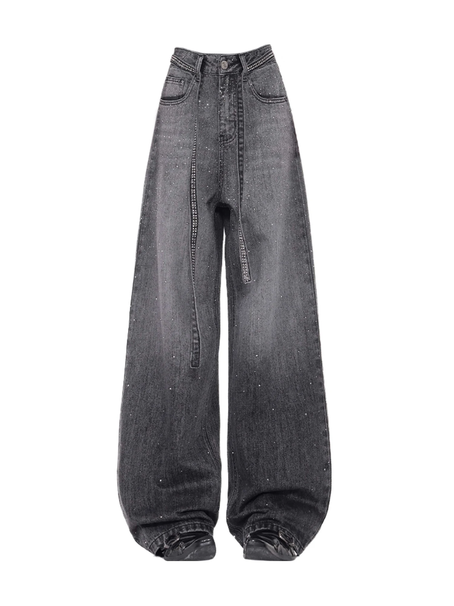 

Women's Black Gothic Jeans Vintage Harajuku Y2k Emo Baggy Jean Pants Japanese 2000s Style Oversize Grunge Denim Trousers Clothes