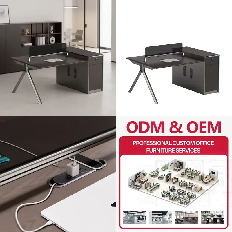 Durable Solid Wood Office Staff Desk Simple Modern Design Modular Portable Screen Station Locker Partition Multi-Function