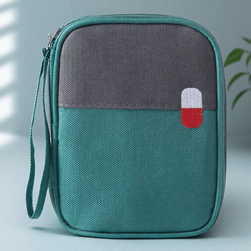 Tragbare Medikamentenaufbewahrungstasche Mini-Erste-Hilfe-Set Notfall-Überlebens-Reisetasche für Outdoor-Camping und Sport Haushalts-Pillendose