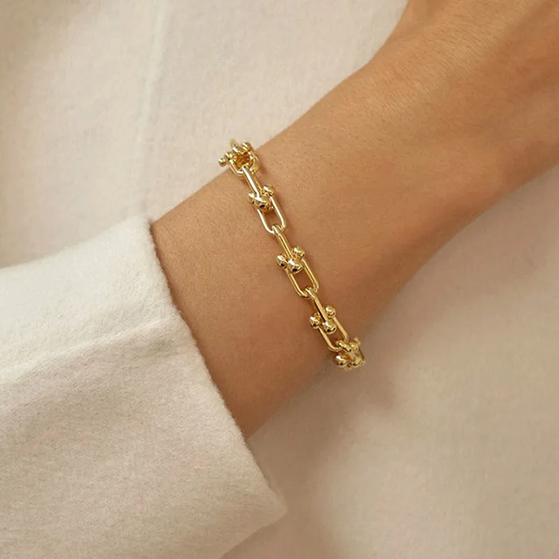 Sam panda 925 Sterling Silver Retro Trendy U-shaped Horseshoe Bracelet for Women Men Vintage Handmade Hasp Bracelet 2021 New - Image 5