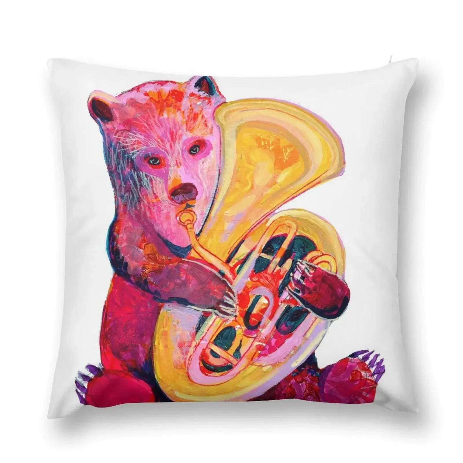 

Tuba Bear Throw Pillow Christmas Pillow bed pillows Christmas Pillow Covers
