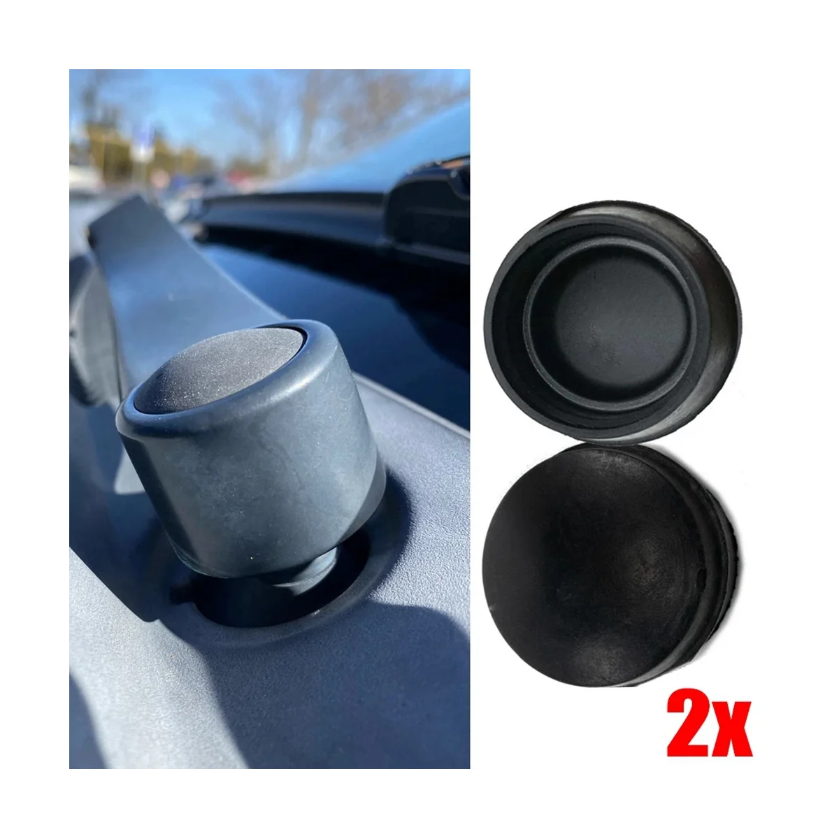2X Front Windshield Wiper Arm Nut Cover Cap Bolt Blade Arm Nut Cap for Hyundai 983804H050