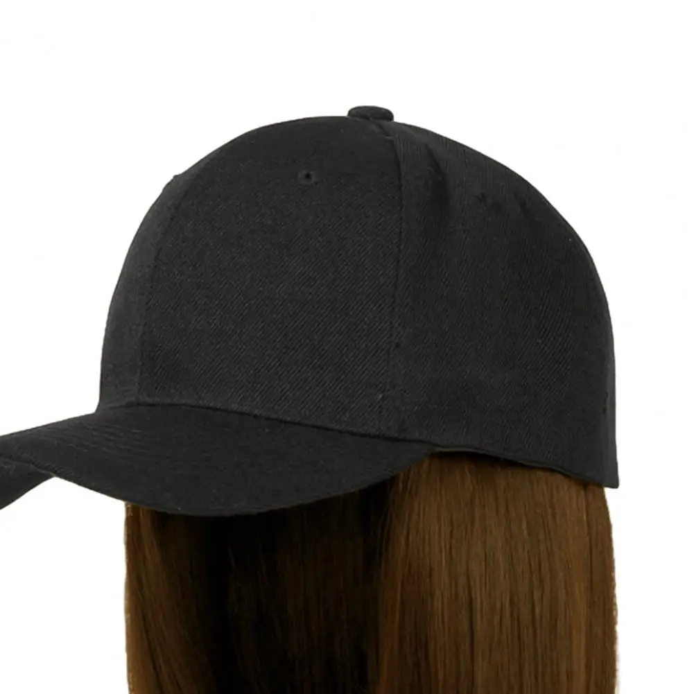 Cap-style Wig Ladies Hat Wig Women’s Adjustable Baseball Cap with Synthetic Short Straight Bob Wig Heat Resistant Hair