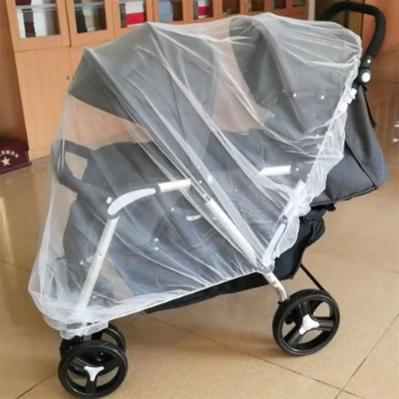 Double Stroller Mosquito Net Insect-Shield Net Mesh Cover Double Joggers Pram Breathable Mesh Net Pushchair Accessories