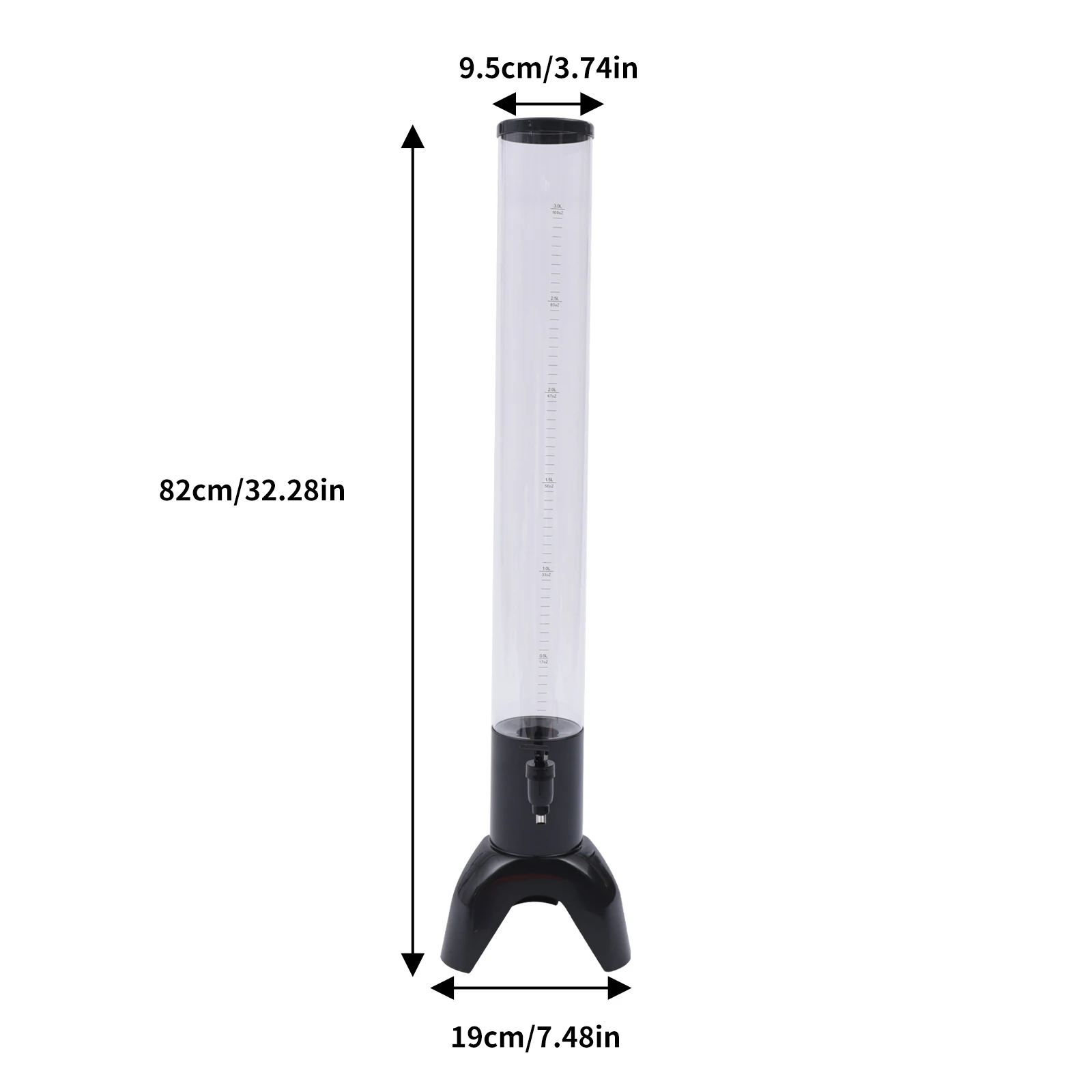 3L Beer Tower Dispenser,Clear Liquor Tower Dispenser with Removable Ice Tube,Beer Tower Drink Dispenser for Parties and Gameday,