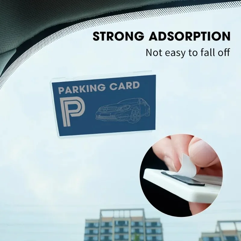 Car Card Sleeve Parking Ticket Clip Holder Auto Fastener Windscreen Park Card Organizer Stickers Home Office ID IC Clip Covers