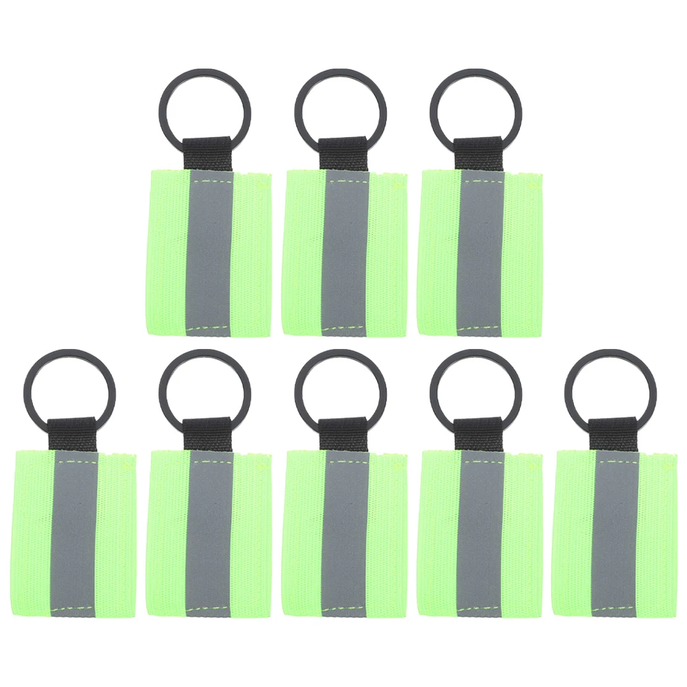 

8pcs Reflective Keychain Tags for Backpacks Fluorescent Orange Gear Lightweight Compact Size Visible Night Use