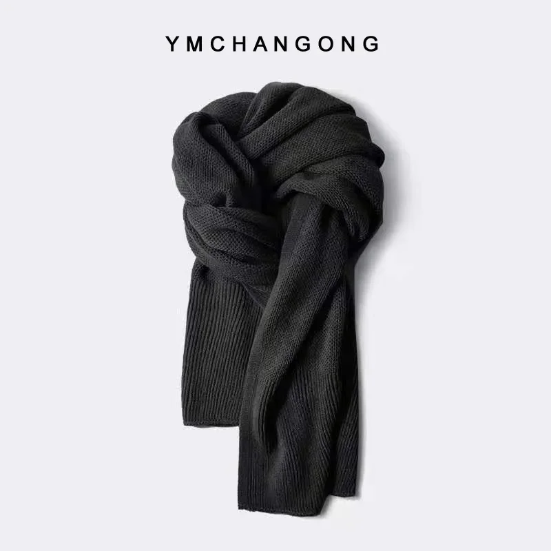 وشاح سترة شتوي طويل جدًا بأكمام سميكة، شال محبوك من الصوف والكشمير للنساء، Lmitation 2022