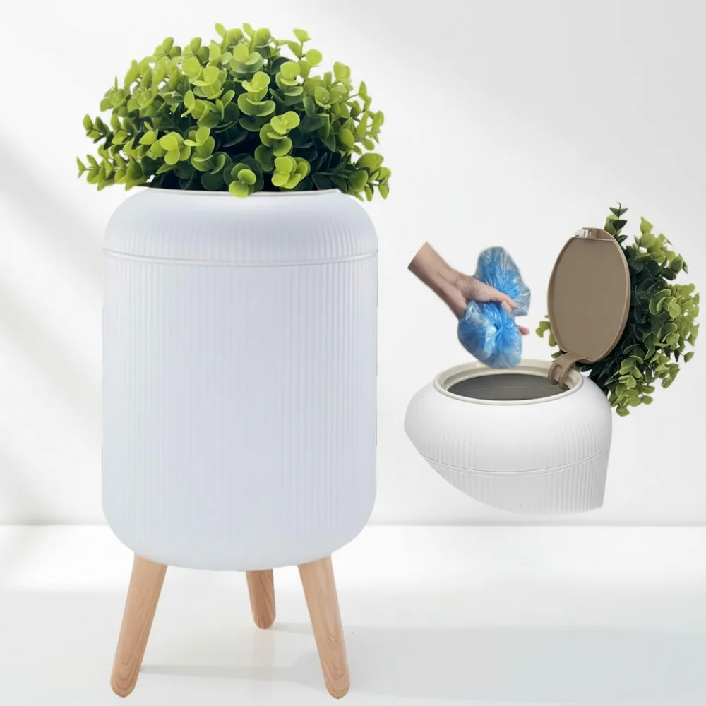 

Plant Style Dog Poop Trash Can 2.5 Gal with Locking Lid - Odor Control Outdoor Pet Waste Container for Garden Office Home