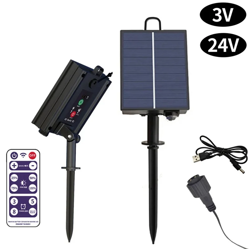 Picture 5: ABRU-5X 1200Mah Solar Panel Control Box Kits Lithium Battery Panel For 3.7V 24V LED String Strip Lamp DC Charging