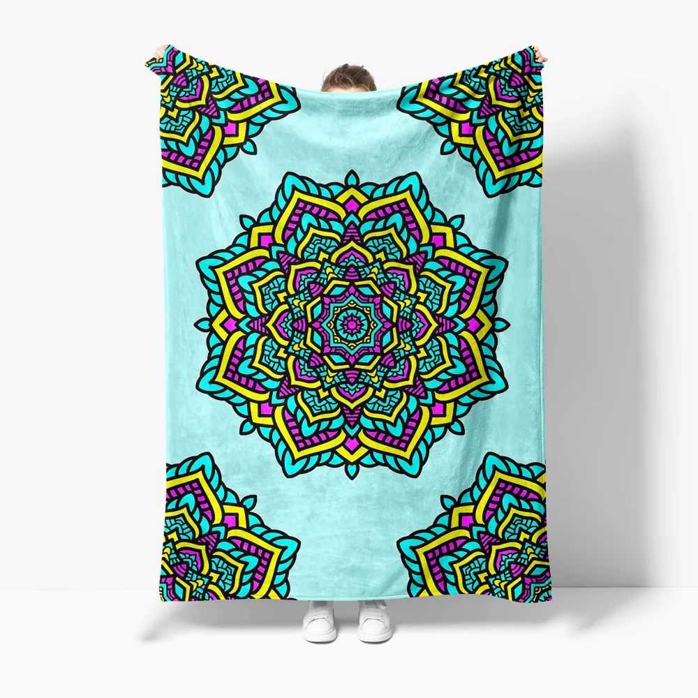 

Красочное одеяло с узором пейсли и мандалы, мягкое флисовое одеяло для кровати, чехол для дивана, декоративное одеяло, подарок