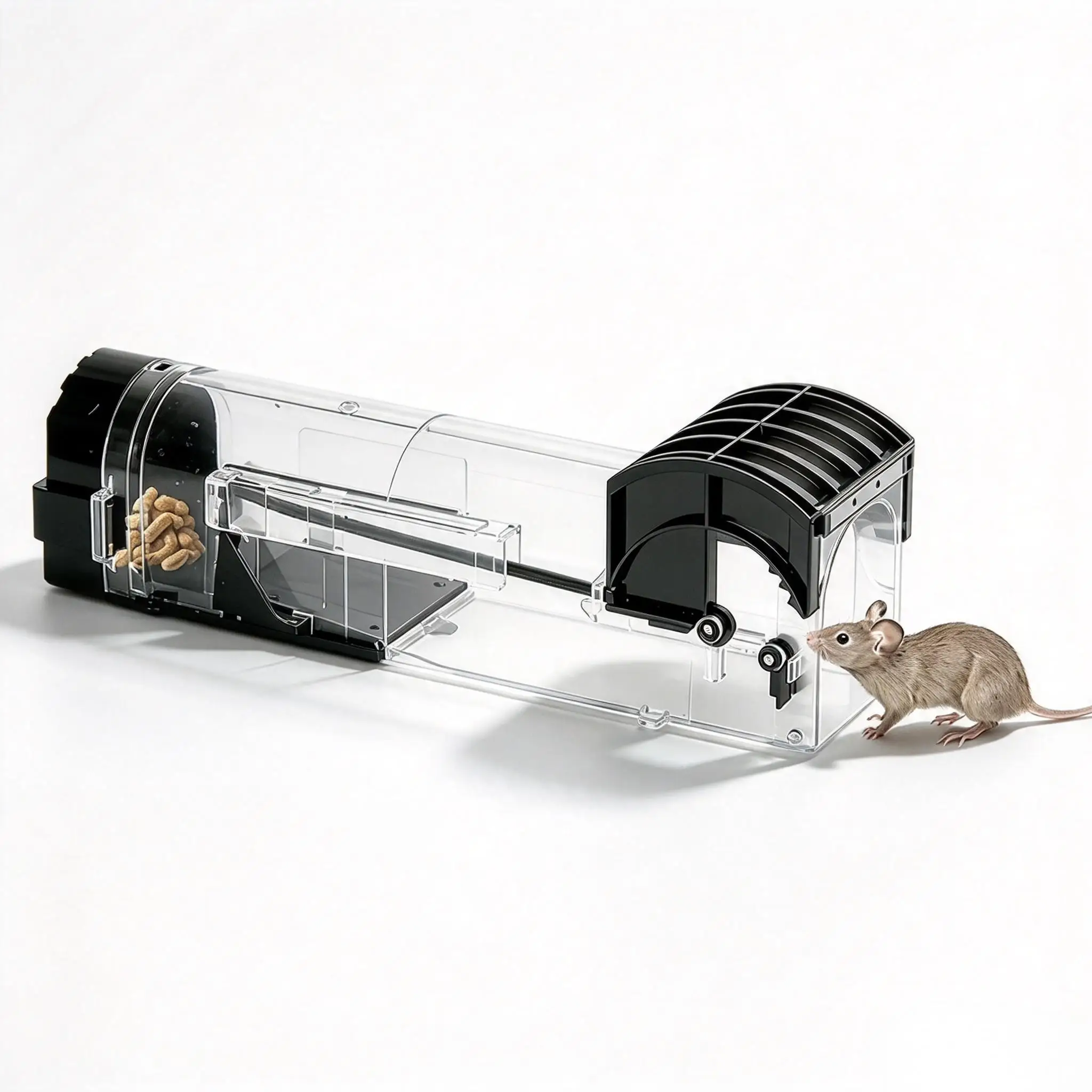Smart Self-locking Humane Mousetrap, Reusable Plastic Rodent Trap, Safe Firm Live Mouse Catcher, Pest Control Tool For Home Kitc
