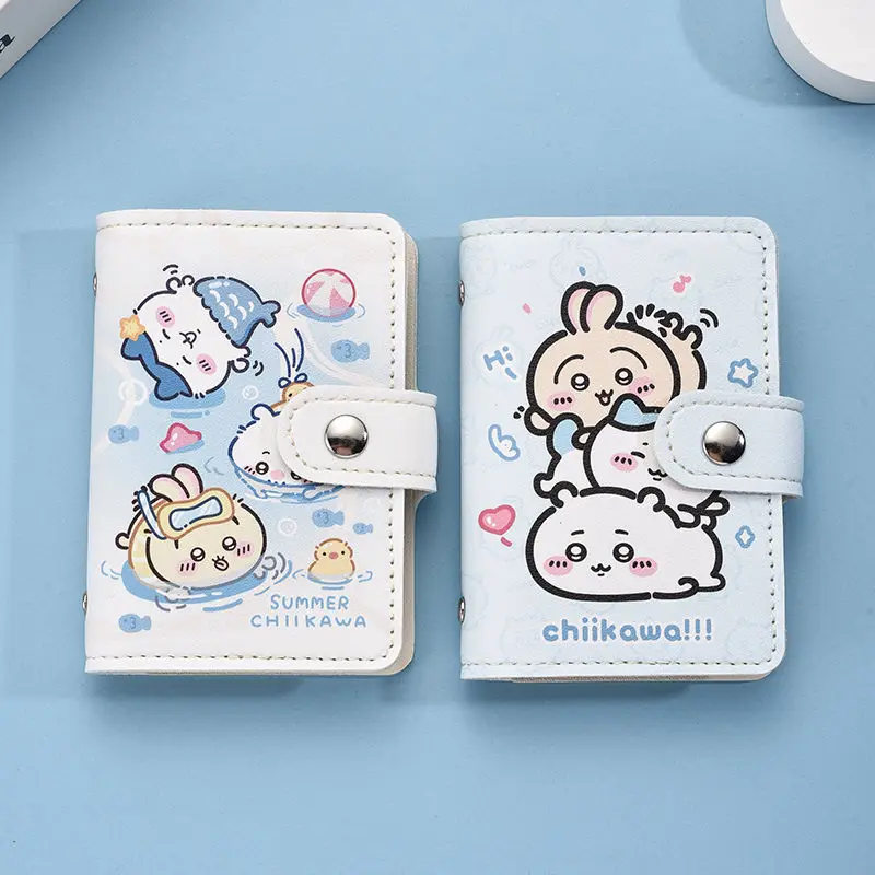 

Chiikawa Card Holder Usagi Cartoon Cute Characters Large Capacity Multi Slot Ultra-thin Driver License Bank Card Bag Portable