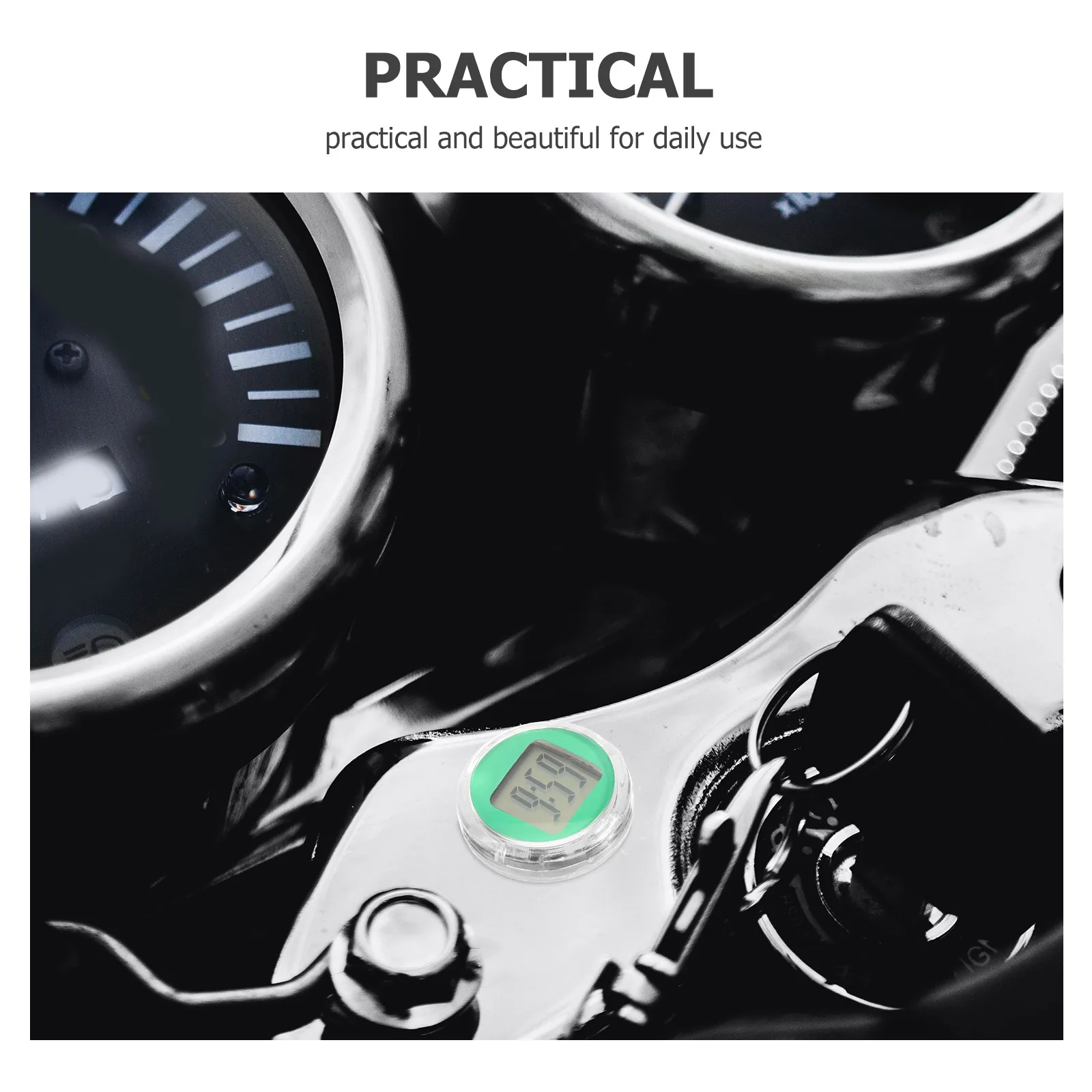 

Motorcycle Digital Clock Stick-On Mini Motorbike Clock Operated Small Display Shockproof Weatherproof For Scooter Car
