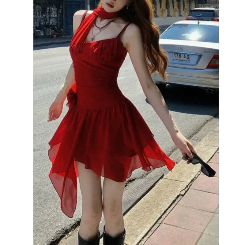 

Waist Cinched Dress Women's Fashion Spring Summer New Style Short Skirt Slimming Effectual Design Sense