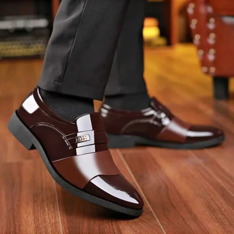 

Office Business Dress Men Shoes Leather Shoes Men's Luxury Lacquer Leather Wedding Shoes Classic Formal Man Oxfords Male Loafers