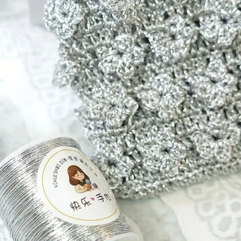 Luxury Silver Thread 1mm Sparkling DIY Handmade: Handbag Crochet Line Weaving Fragile Craft