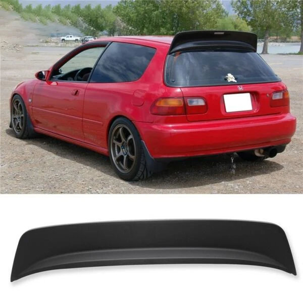 For 92-95 Honda Civic 3dr Hatchback ABS Black Roof Spoiler Wing BYS Style