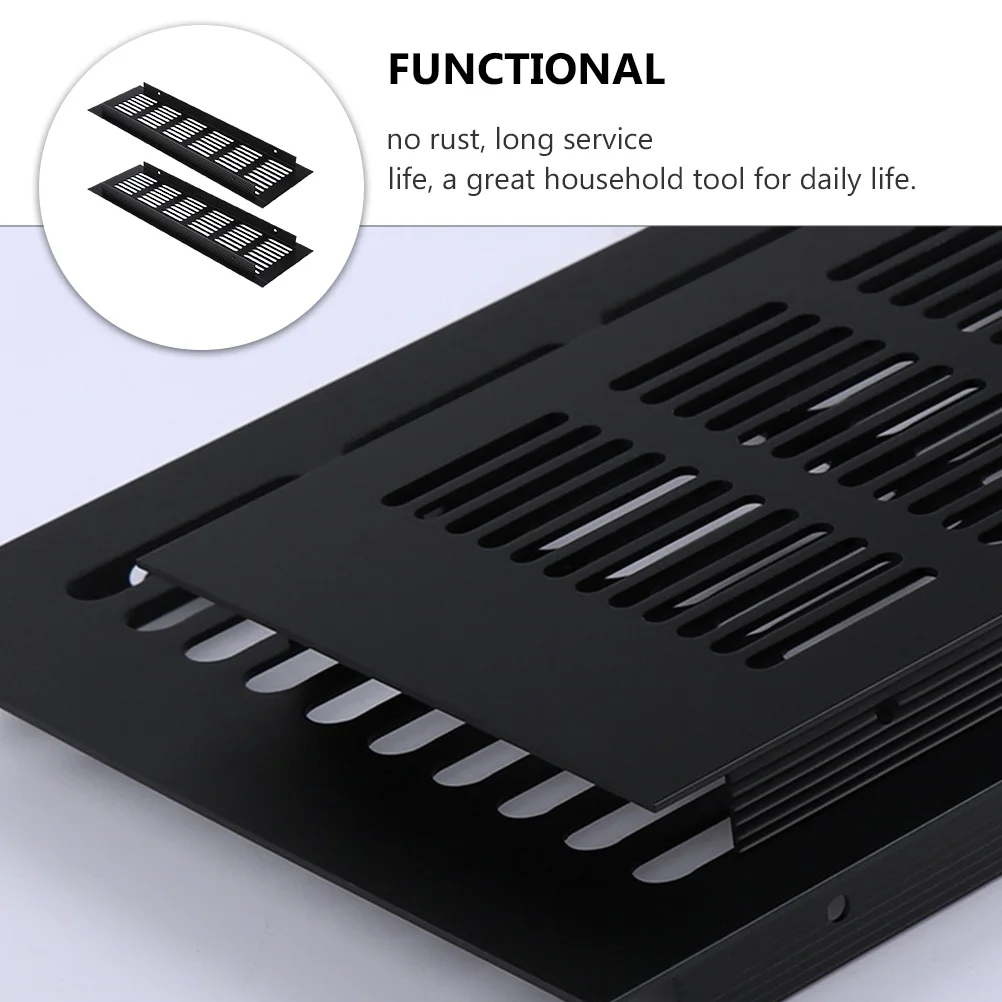 

2Pcs Rectangular Breathable Mesh Aluminum Alloy Exhaust Vent Furniture Air Grille Vents Cover Moisture Resistant Heat