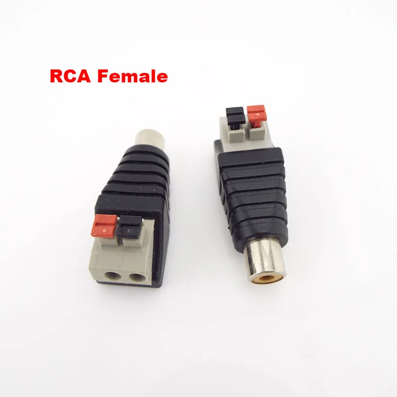 Conector RCA Pressione Plug Speaker Wire, A/V cabo de áudio macho e fêmea Terminal adaptador, Jack Plug