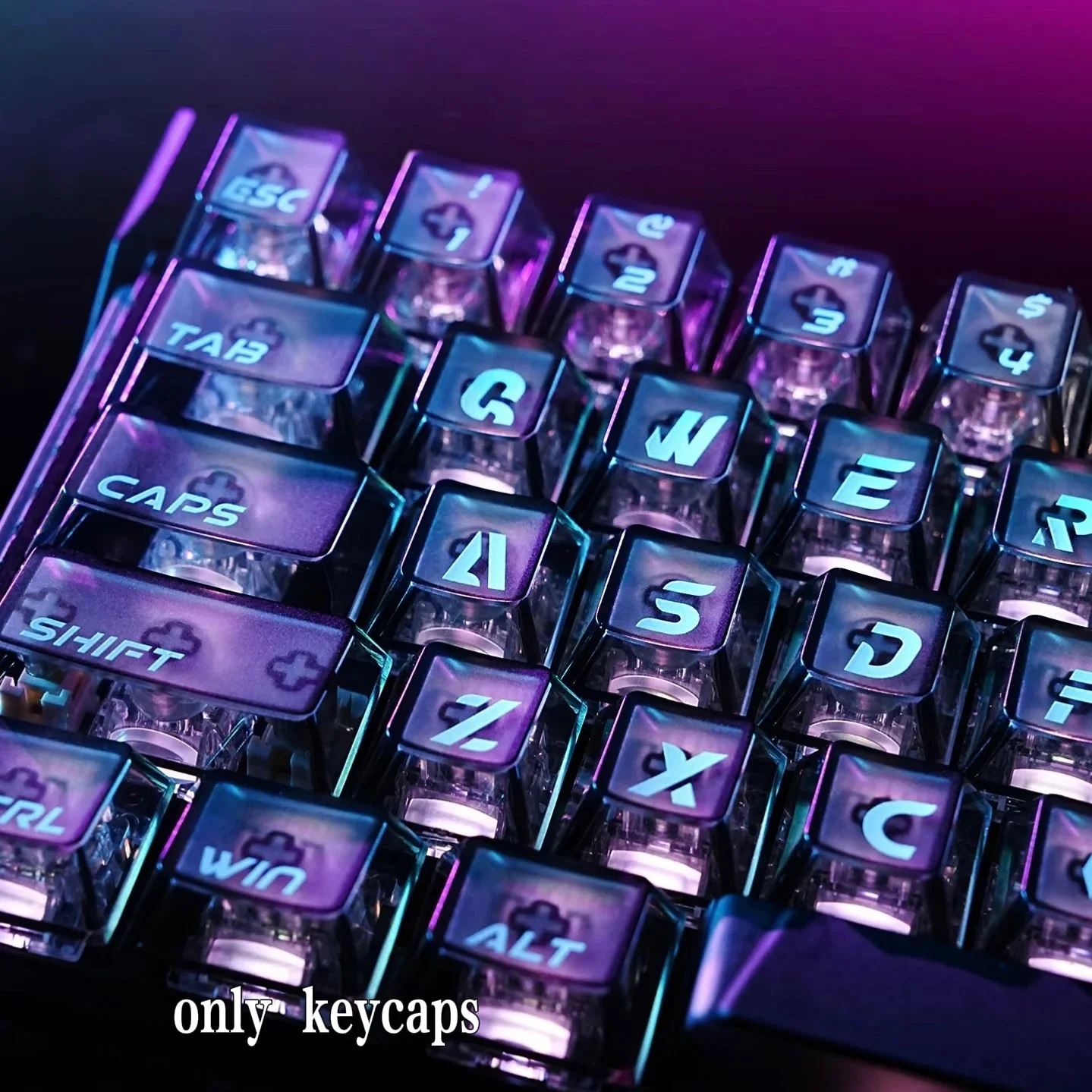 XVX Prism keycaps,Cherry Profile Side Printed,Shine Through Keycaps for MX Switch Mechanical Keyboard