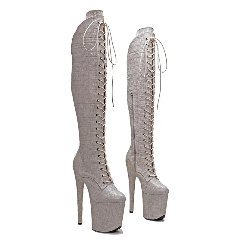 

New 20CM/8inches PU Upper Modern Sexy Nightclub Pole Dance Shoes High Heel Platform Women's Boots 246