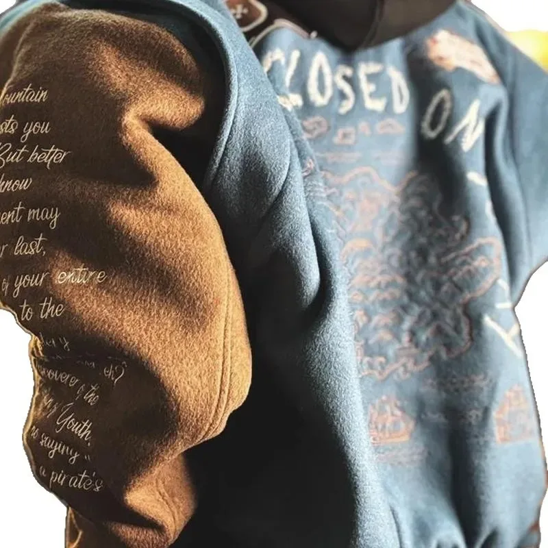 Trendy Embroidered Baseball Jacket American High Street Fashion Y2k Jacket Unisex Loose Retro Casual Hip-Hop Jacket Streetwear