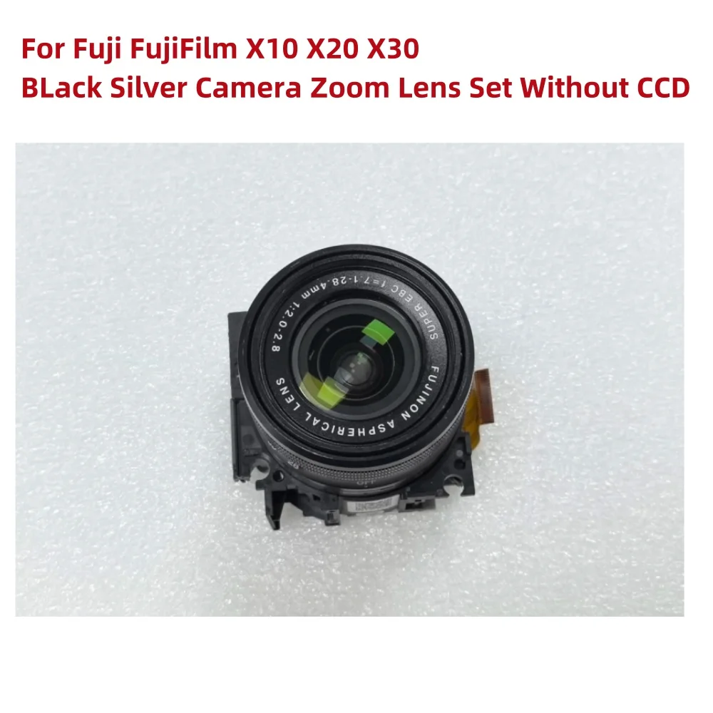 Alideao - Комплект зум-объективов для камер Fuji FujiFilm X10 X20 X30, черный/серебристый, без CCD, оригинальный, для ремонта и замены камеры
