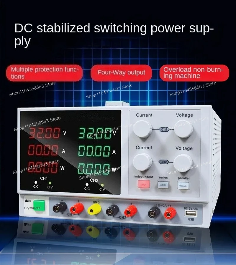 

Трехходовой стабилизированный источник питания постоянного тока, 30 В, стекловолокно/5 А, двухсторонний регулируемый LW-3010-2KD, цифровой дисплей постоянного тока, источник питания