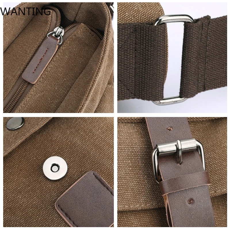 الرجعية الرجال حقيبة ساع خمر حقائب قماش الترفيه العمل حقيبة سفر رجل الأعمال حقائب كروسبودي حقيبة للذكور Bolsas