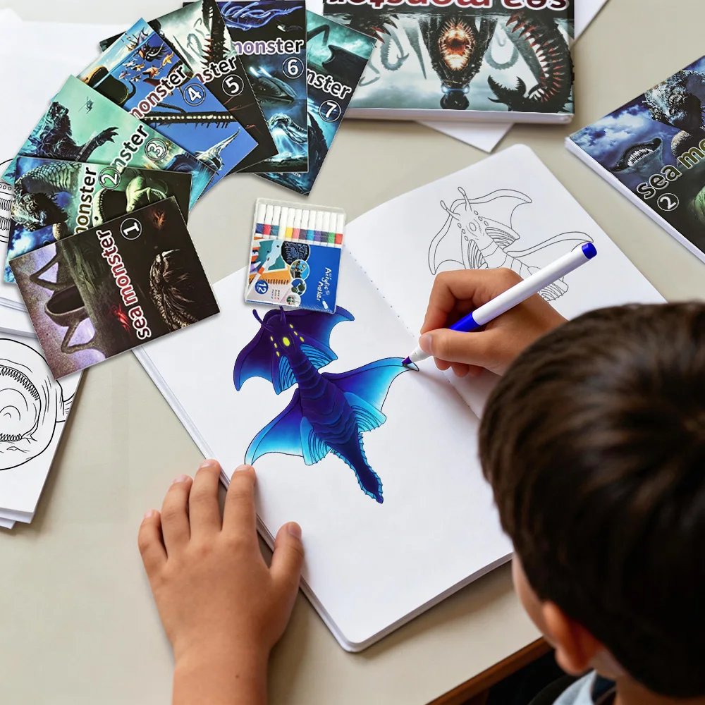 

Набор раскрасок Bloop Sea Monster для детей – раскраски с морскими существами из Subnautica с маркерами для творчества и рукоделия