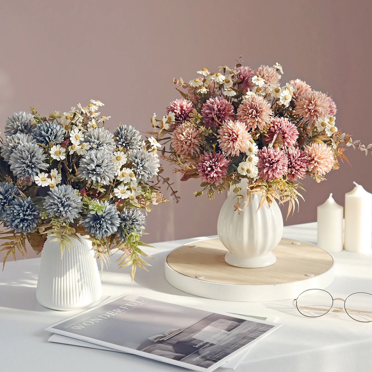 1/3Pc Seide Chrysantheme Künstliche Blume Diy Hochzeit Hause Weihnachten Zimmer Dekoration Brautstrauß Tisch Vase Fotografie Prop – Detail 5