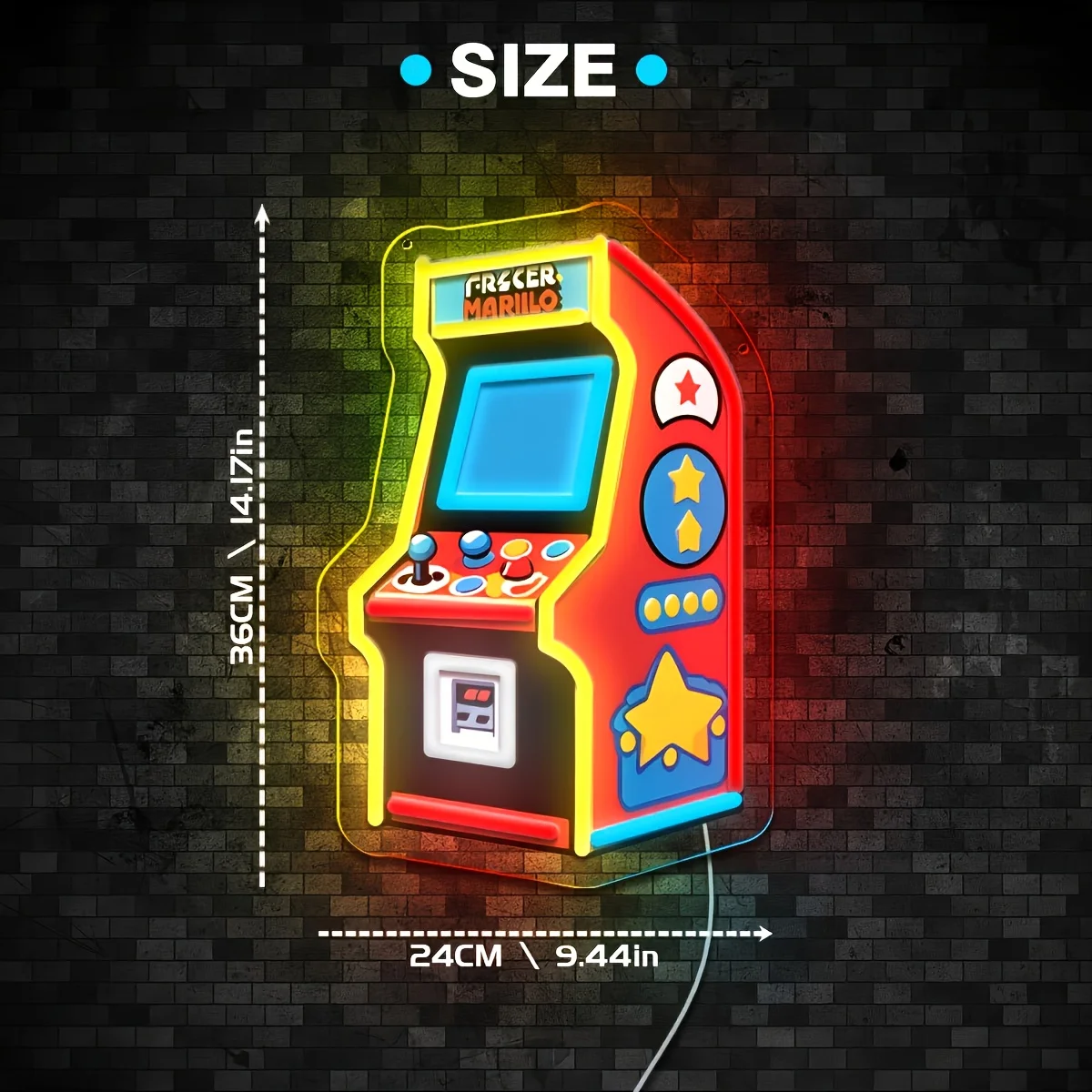 Arcade luzes de néon retro gabinete de jogos sinal de néon usb regulável led vintage para casa bar homem caverna clássico jogos de vídeo decoração