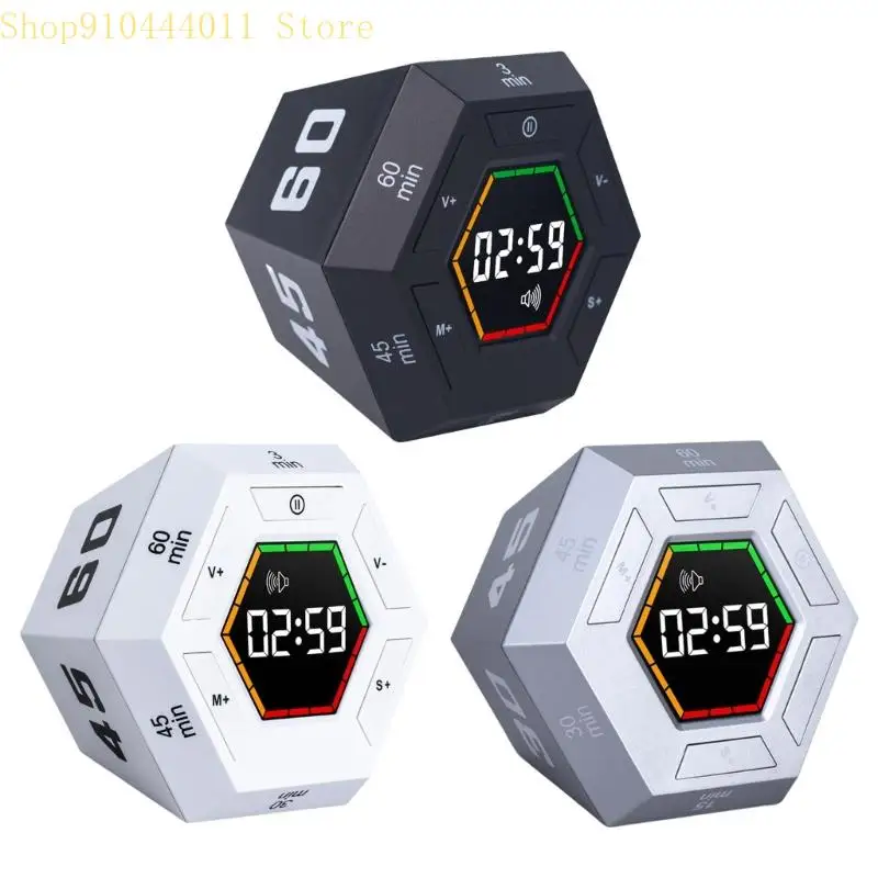 

28GF Hexagonal Digital Timer LED Display Digital Countdowns Study Tool For Classroom