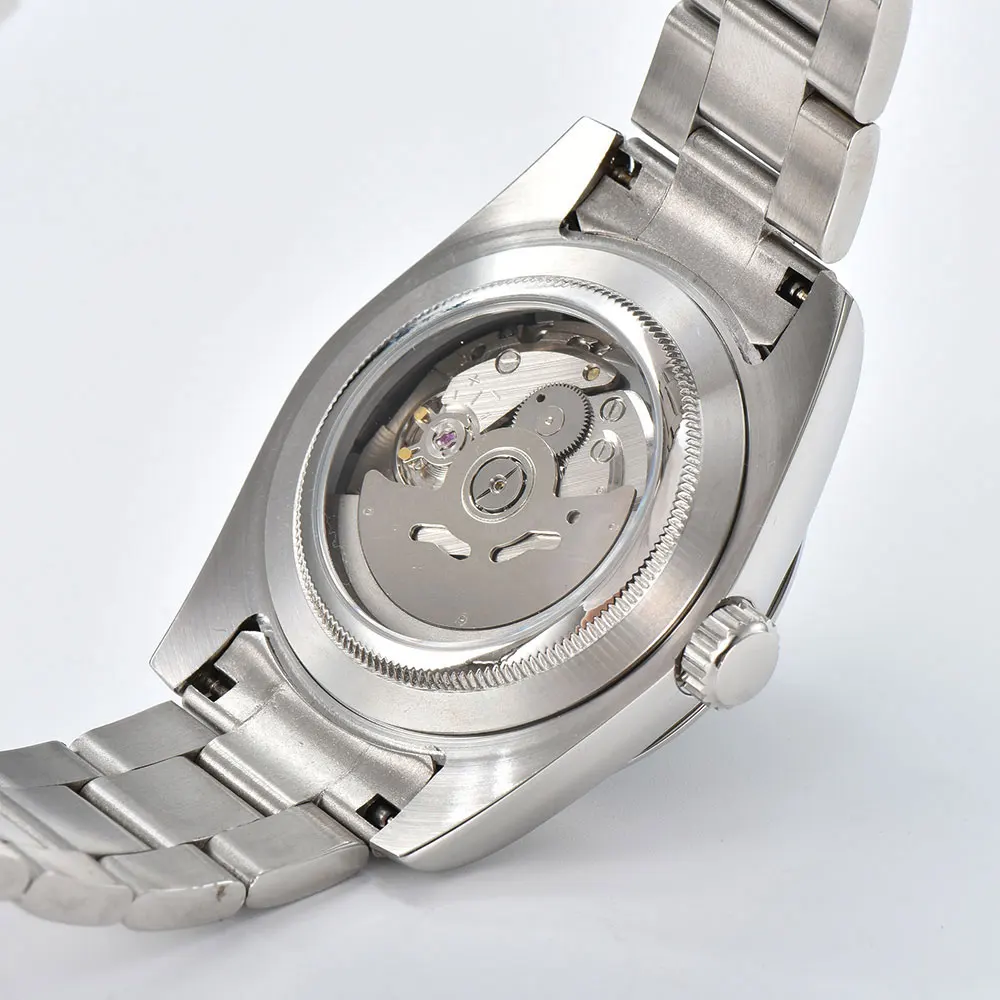 Orologio da uomo creativo stampato a colori da 39 mm Orologio cinese NH35 con movimento meccanico automatico in vetro zaffiro in acciaio inossidabile