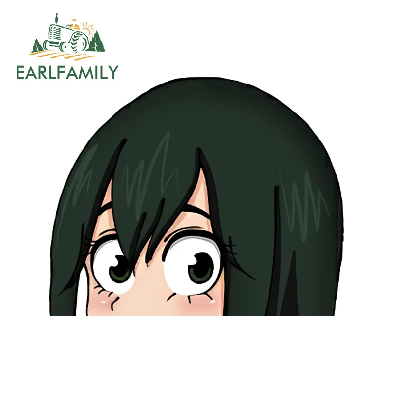 EARLFAMILY Tsuyu Asui Car Stickers Himiko Toga Decoration Beautiful High Quality Car Sunscreen Wiper Door Window Laptop Stickers