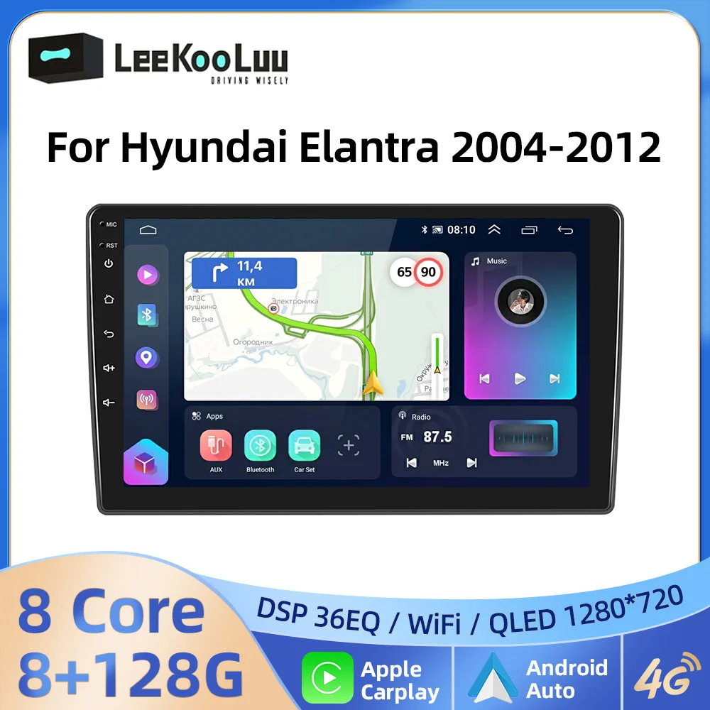 

LeeKooLuu CarPlay Android Auto Radio For Hyundai Elantra 2004-2012 Car Multimedia Video Player 2Din Autoradio 4G Wifi GPS Stereo