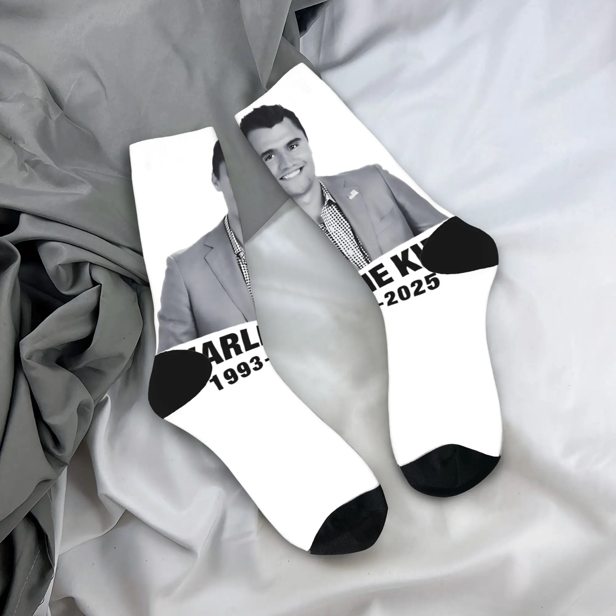 

Charlie Kirk Socks Design Stockings Anti Skid Men Socks Comfortable Winter Funny Skateboard Socks