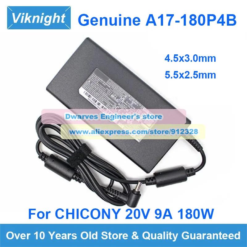 

Slim CHICONY A17-180P4B Adapter 20V 9A A180A063P for MSI GF75 THIN 10UEK-068TW CREATOR Z16 A11UET SWORD 15 15.6IN Power Supply