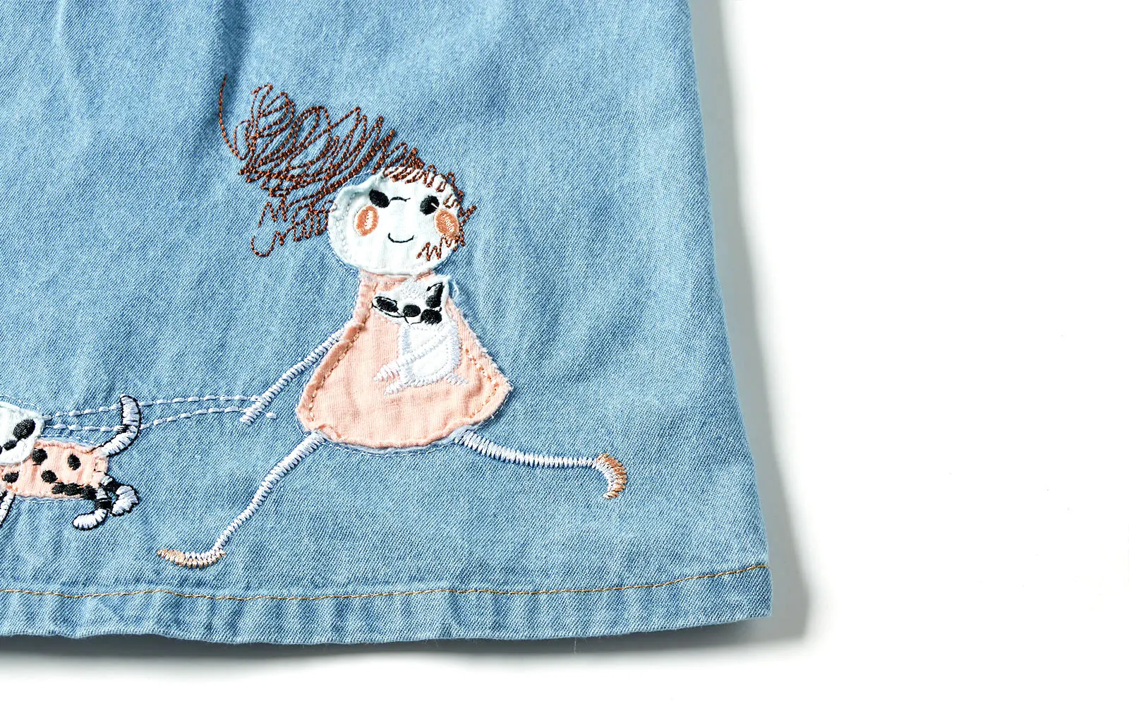 Mudkingdom Toddler Girls Denim Dress Cartoon Mouse Sleeveless Cute Vest Dress for Girl Dresses Puppy Jean Dress Kids Clothes