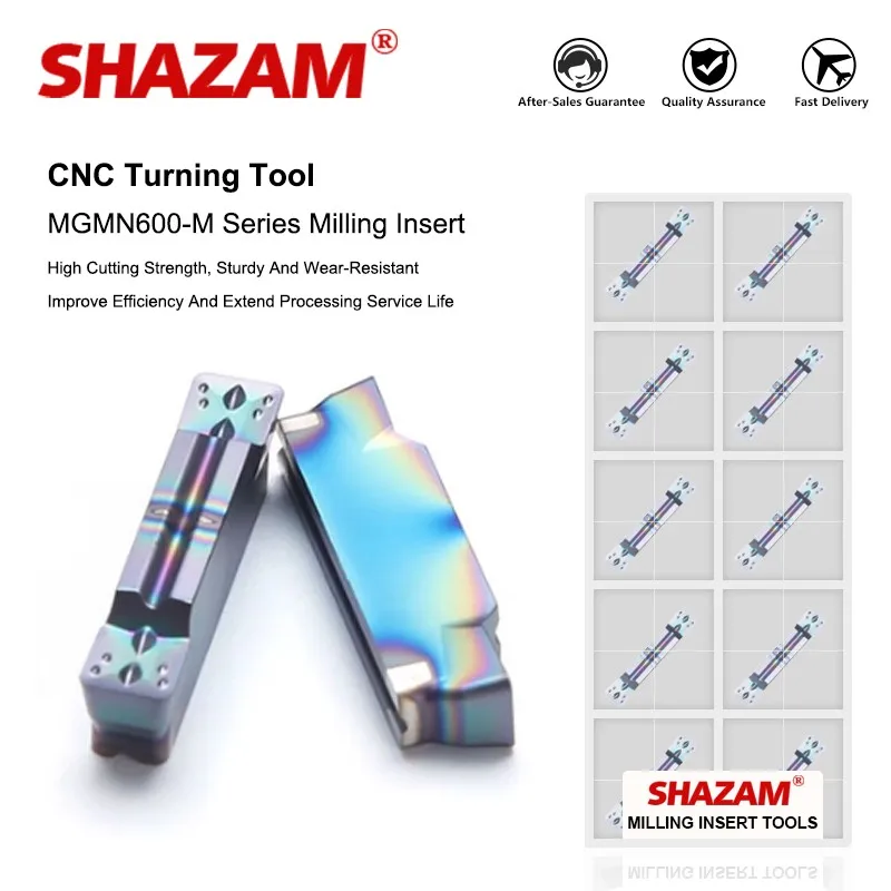 

SHAZAM 10PCS Grooving End Face Turning Tool Carbide MGMN600-M Colorful Milling Insert For Hardened Cut-Off Blades