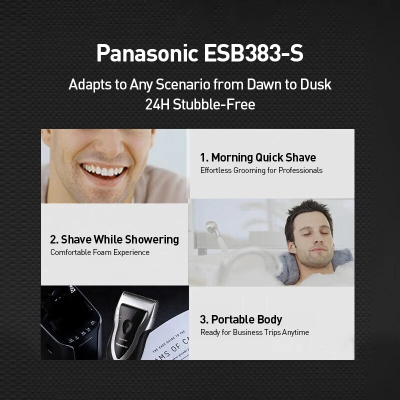 Panasonic Electric Shaver Battery Powered Portable Floating Razor Blade Dry Wet Dual Shaving Machine