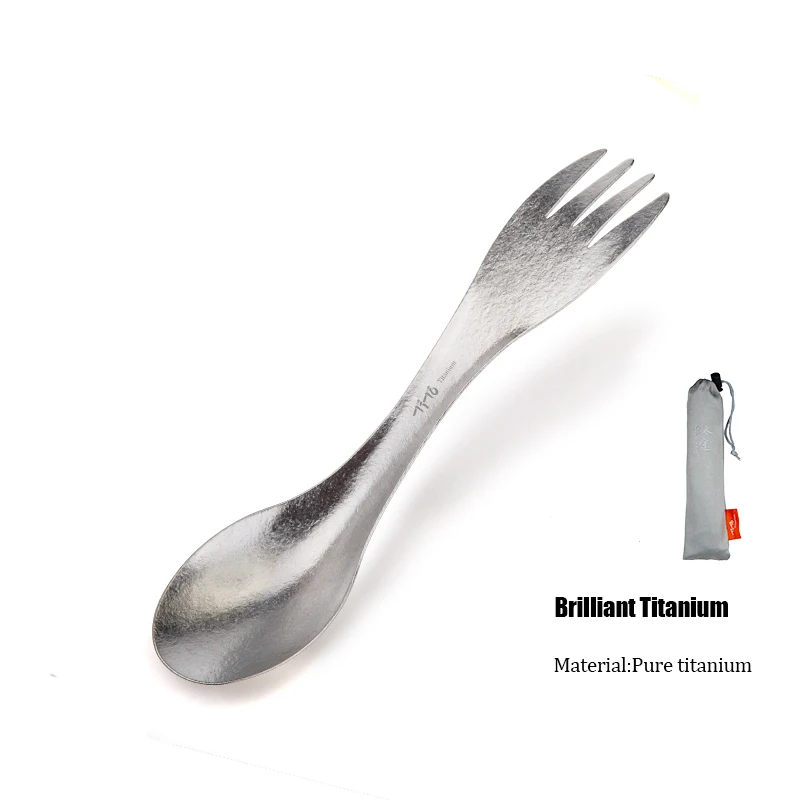 Tito titanium spork lepel Ultralight kookgerei draagbaar voor outdoor camping picknick accessoires wandelen reis 2in1 servies