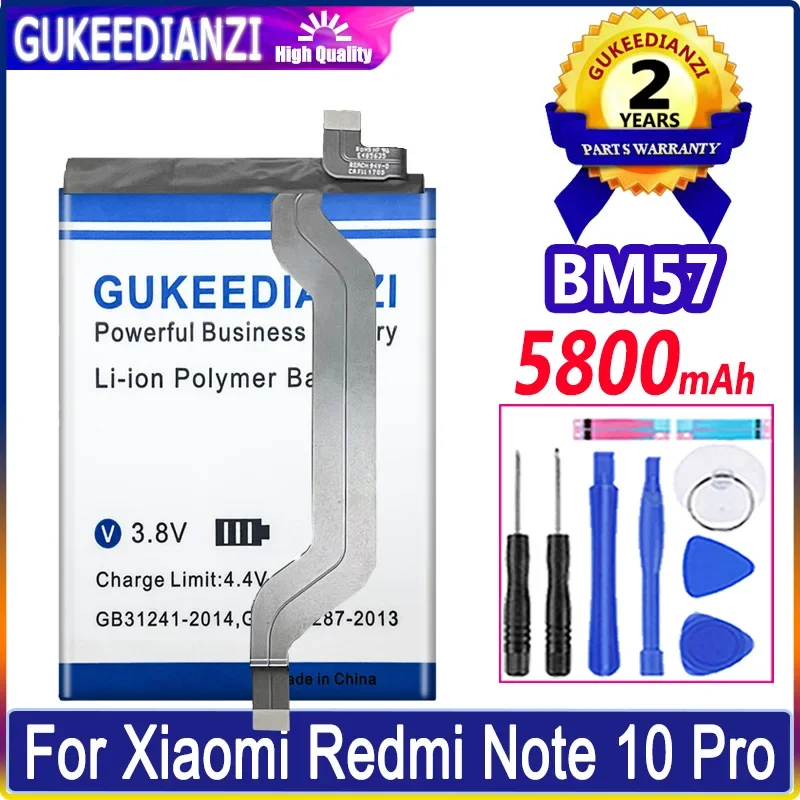 

GUKEEDIANZI Battery BM5A 5600mAh For Xiaomi Redmi Note 10 Note10 BM57 5800mah For Xiaomi Redmi Note 10 Pro Note10 Pro Battery