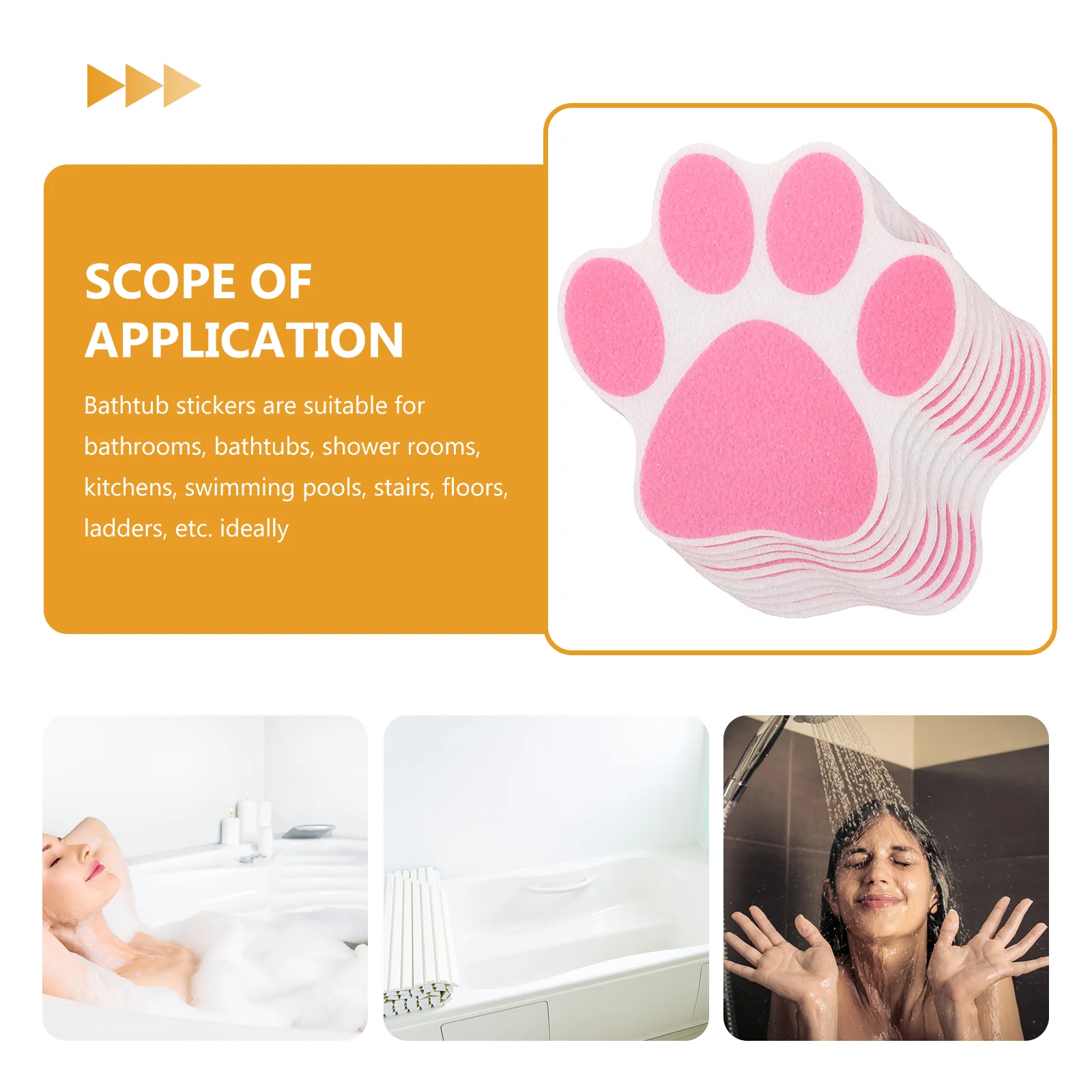 Anti Slip Bathtub Stickers Colorful Paw Self-Adhesive Non Slip Bathtub Mat Bathtub Anti Slip Stickers Bath Tub Bathroom