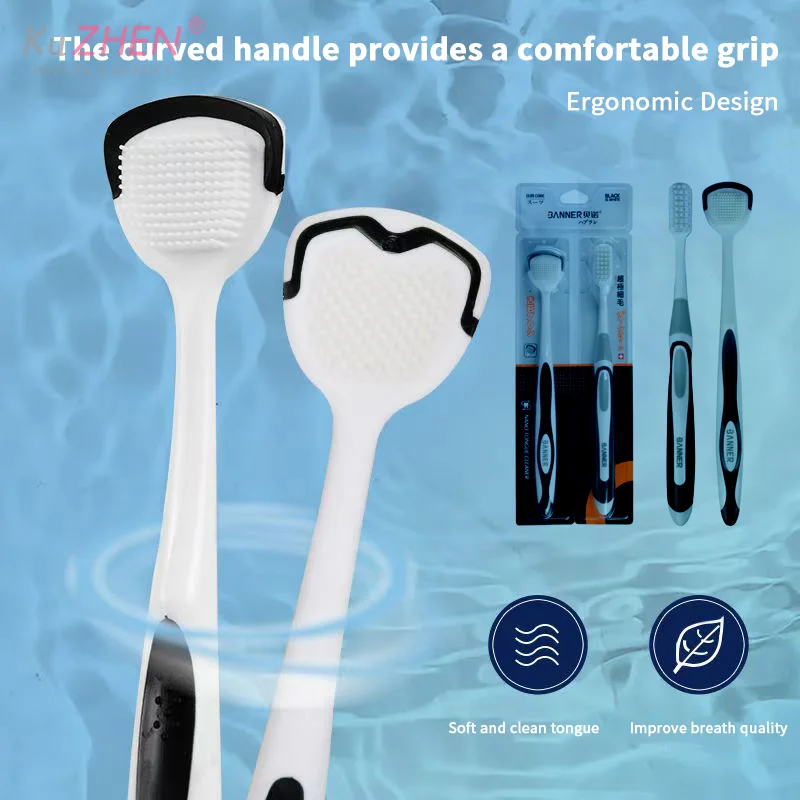 الاستخدامات المزدوجة اللسان مكشطة المنظفات قابلة لإعادة الاستخدام فرشاة تنظيف صحة الفم النظافة العناية بالفم فرشاة الأسنان الفم الطازجة التنفس كشط #1