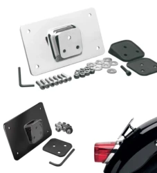 Chrome/Matt Black Motorcycle License Plate Frame Mount w/ Screws For Harley Davidson Big Twins Sportster Dyna Softail 1973-2019