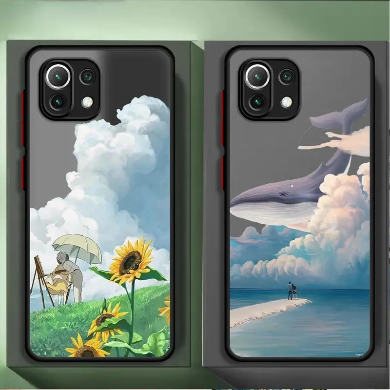 phone cases for Xiaomi Mi Poco X4 Pro 14 M5 Mi 11 C40 11T Pro funda case X3 NFC 13 12 Luxury Cover Japanese Art Drawing Anime