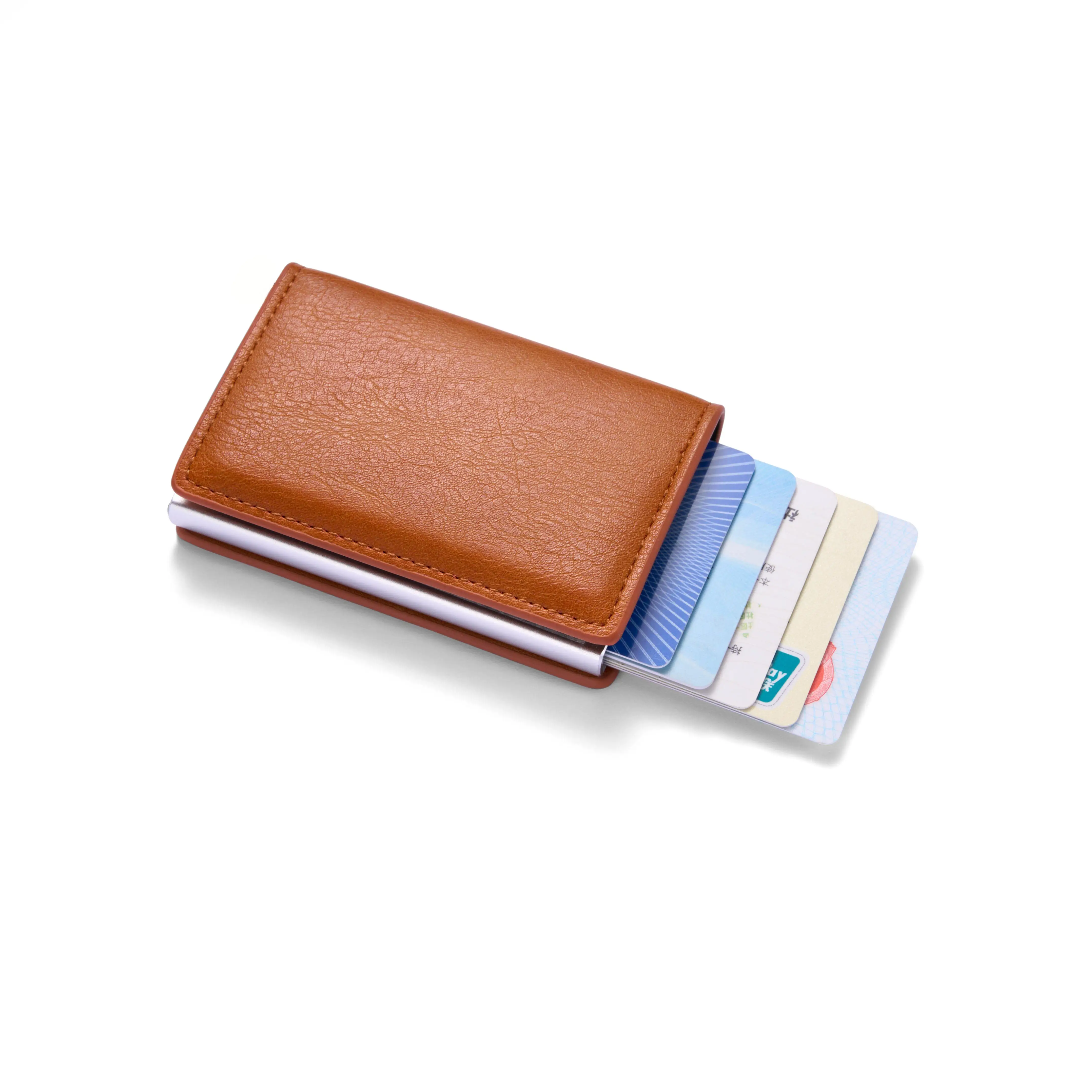 Anti-diefstal RFID creditcardhouder minimalistische portemonnee zak slanke kaarthouder kaarthouder pu leer voor mannen en vrouwen